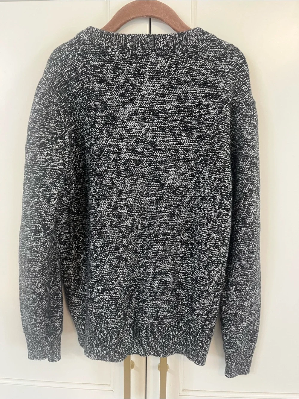 Boys Old Navy Black & White Marled Crewneck Sweater